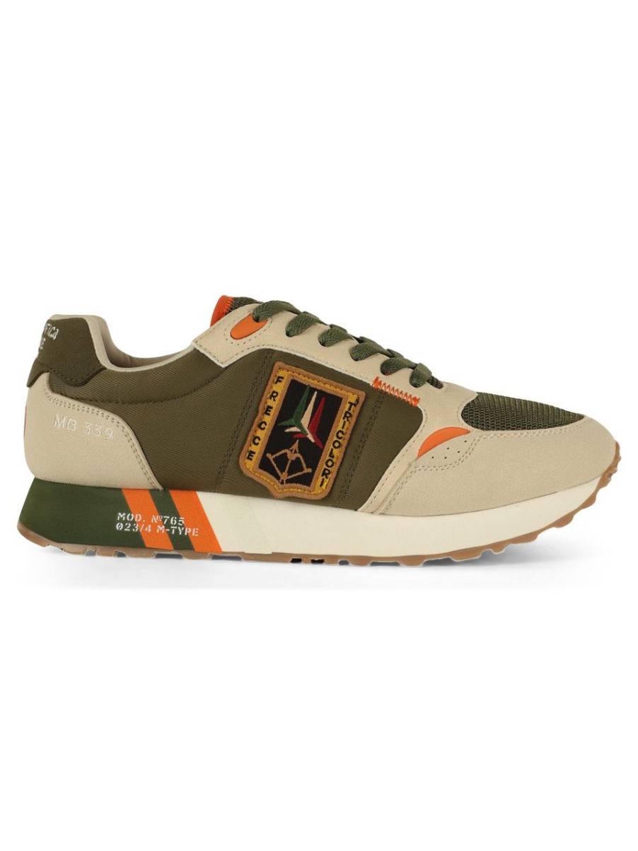 Uomo AERONAUTICA MILITARE | Sneakers Running In Tessuto Tecnico Ed Ecosuede Verde