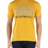 Uomo EA7 | T-Shirt In Cotone Con Scritta Logo Frontale Giallo