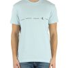 Uomo CALVIN KLEIN JEANS | T-Shirt In Cotone Con Scritta Logo Frontale Celeste