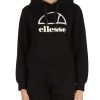 Donna ELLESSE | Felpa In Misto Cotone Con Cappuccio E Stampa A Rilievo Nero