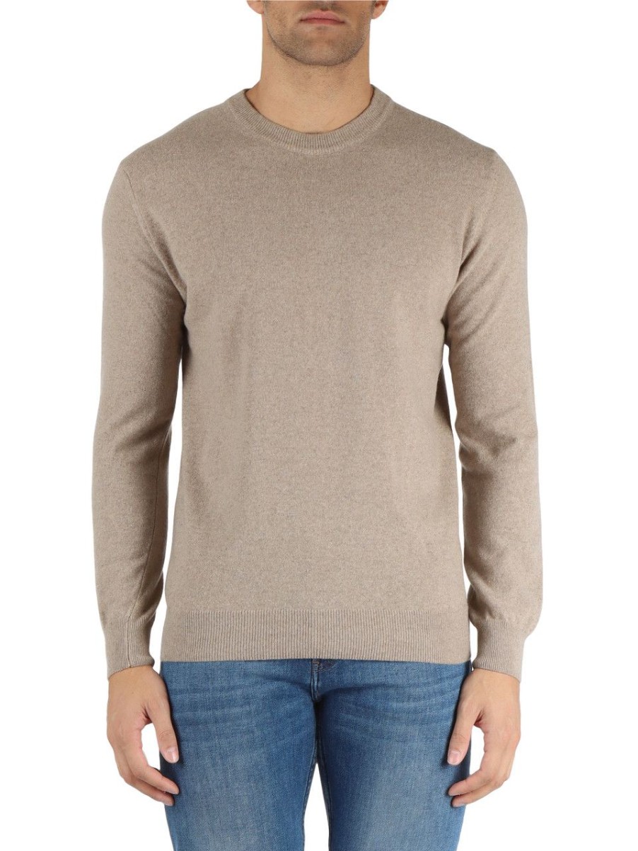 Uomo REFABRICS | Maglia Girocollo In Cashmere Beige