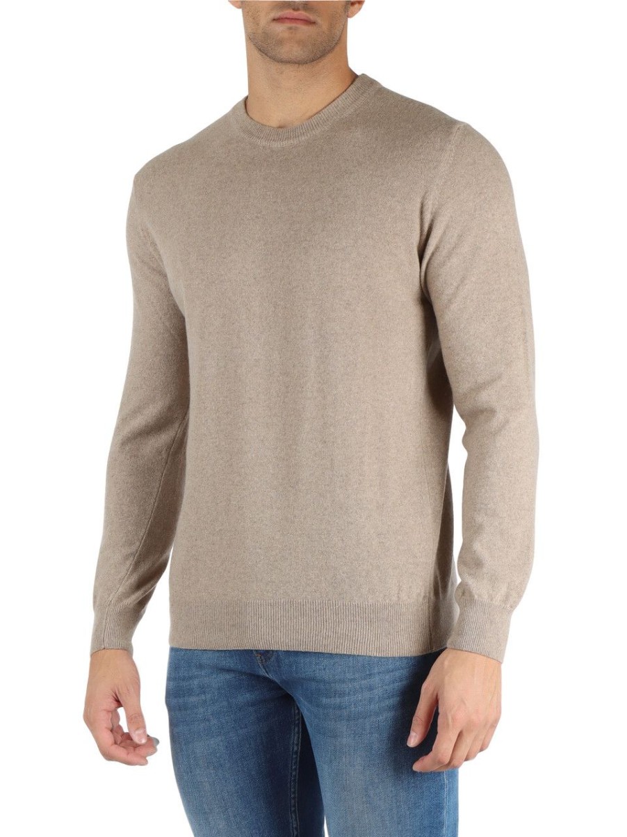 Uomo REFABRICS | Maglia Girocollo In Cashmere Beige