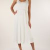 Donna MARCIANO GUESS | Vestito A Coste In Misto Viscose Bianco