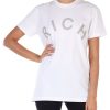 Donna RICHMOND | T-Shirt In Cotone Con Scritta Logo In Strass Bianco