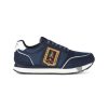 Uomo AERONAUTICA MILITARE | Sneakers In Tessuto Ed Ecopelle Con Patch Logo Blu Scuro