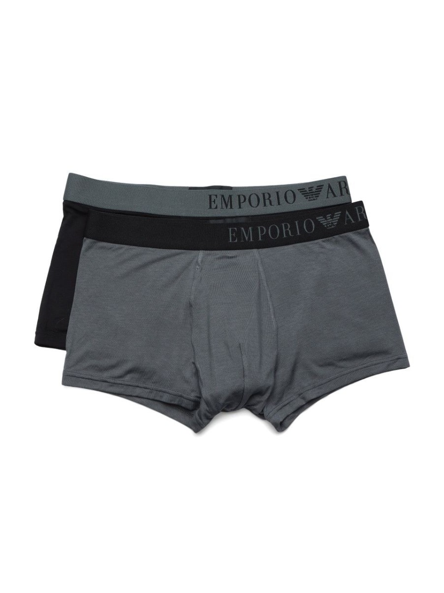 Uomo EMPORIO ARMANI | Il Set Comprende Due Paia Di Parigamba In Viscosa Stretch Nero