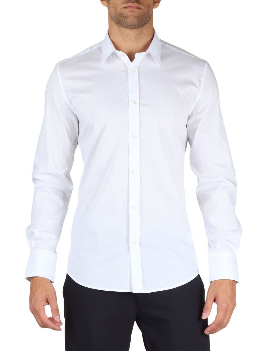 Uomo ANTONY MORATO | Camicia In Misto Cotone Milano Super Slim Fit Bianco