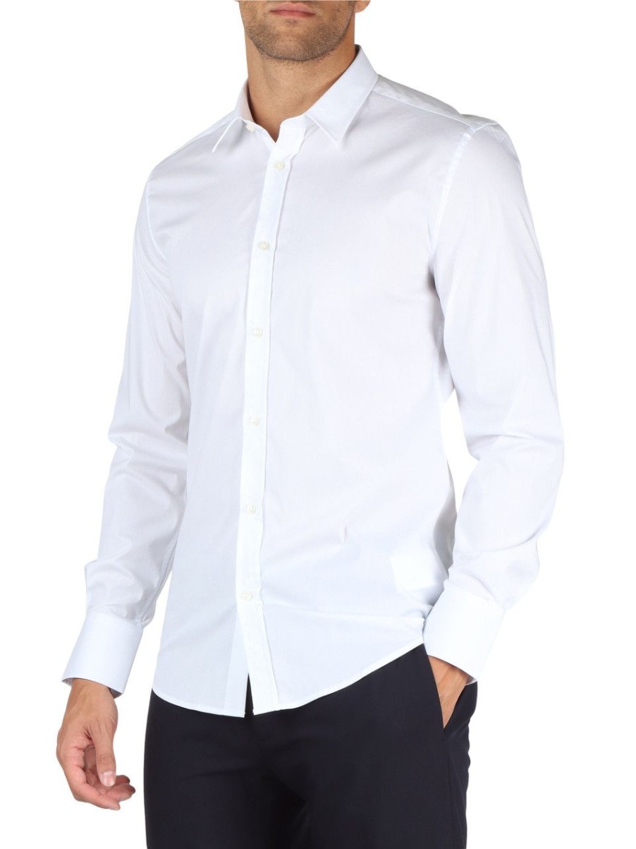 Uomo ANTONY MORATO | Camicia In Misto Cotone Milano Super Slim Fit Bianco