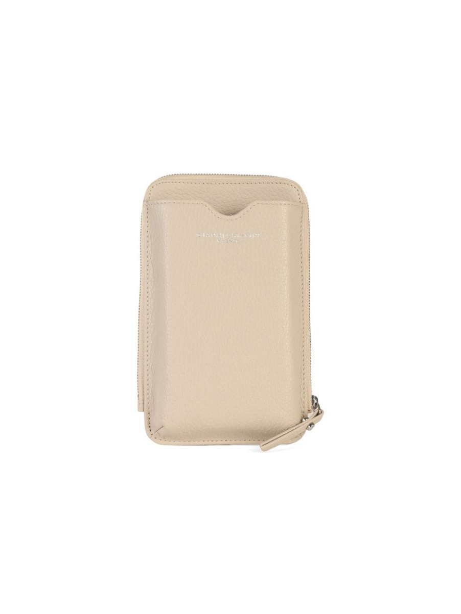 Donna GIANNI CHIARINI | Porta Cellulare In Pelle Grana Dollaro Beige