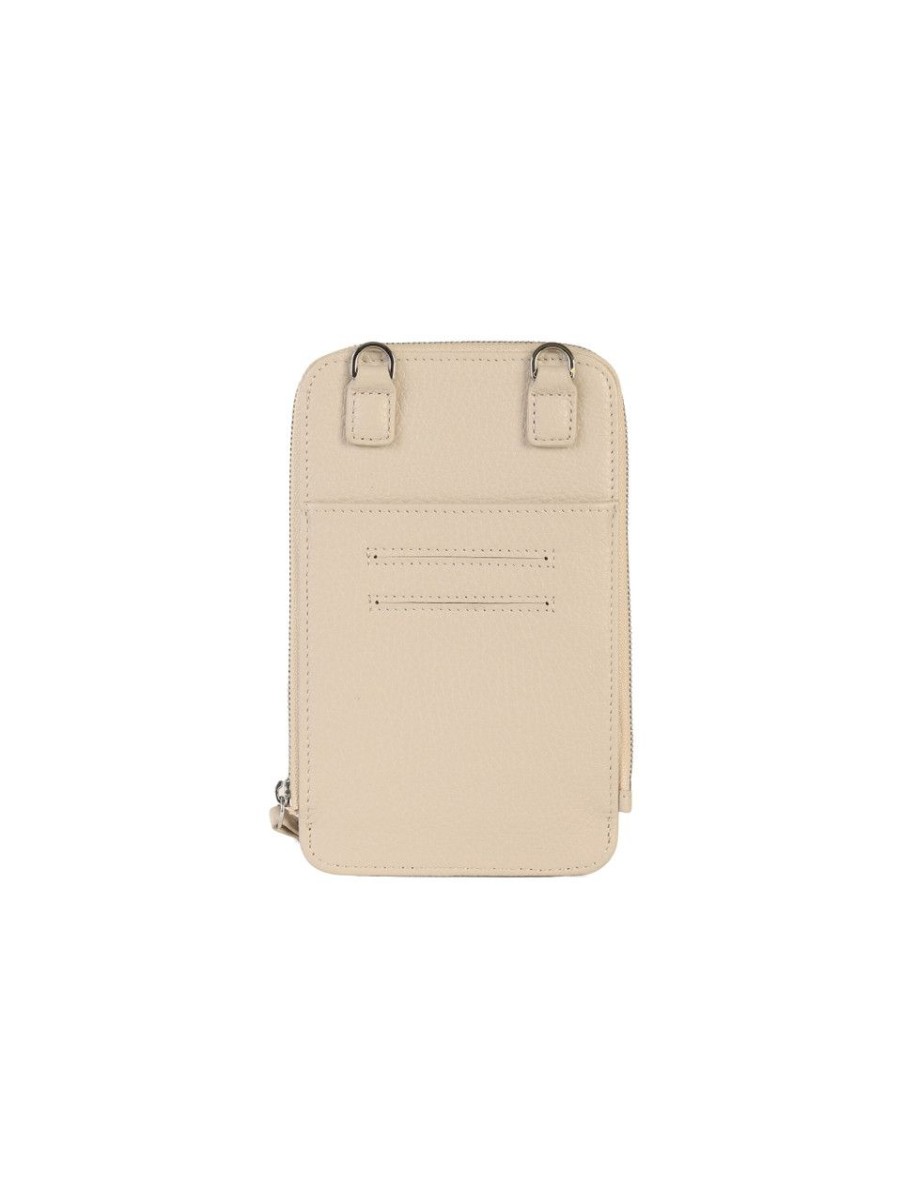 Donna GIANNI CHIARINI | Porta Cellulare In Pelle Grana Dollaro Beige