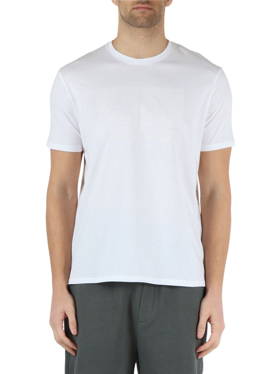 Uomo ARMANI EXCHANGE | T-Shirt Asv Regular Fit In Cotone Bianco