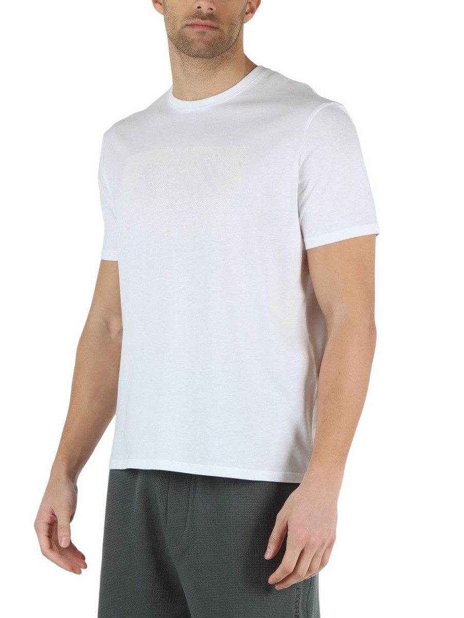 Uomo ARMANI EXCHANGE | T-Shirt Asv Regular Fit In Cotone Bianco