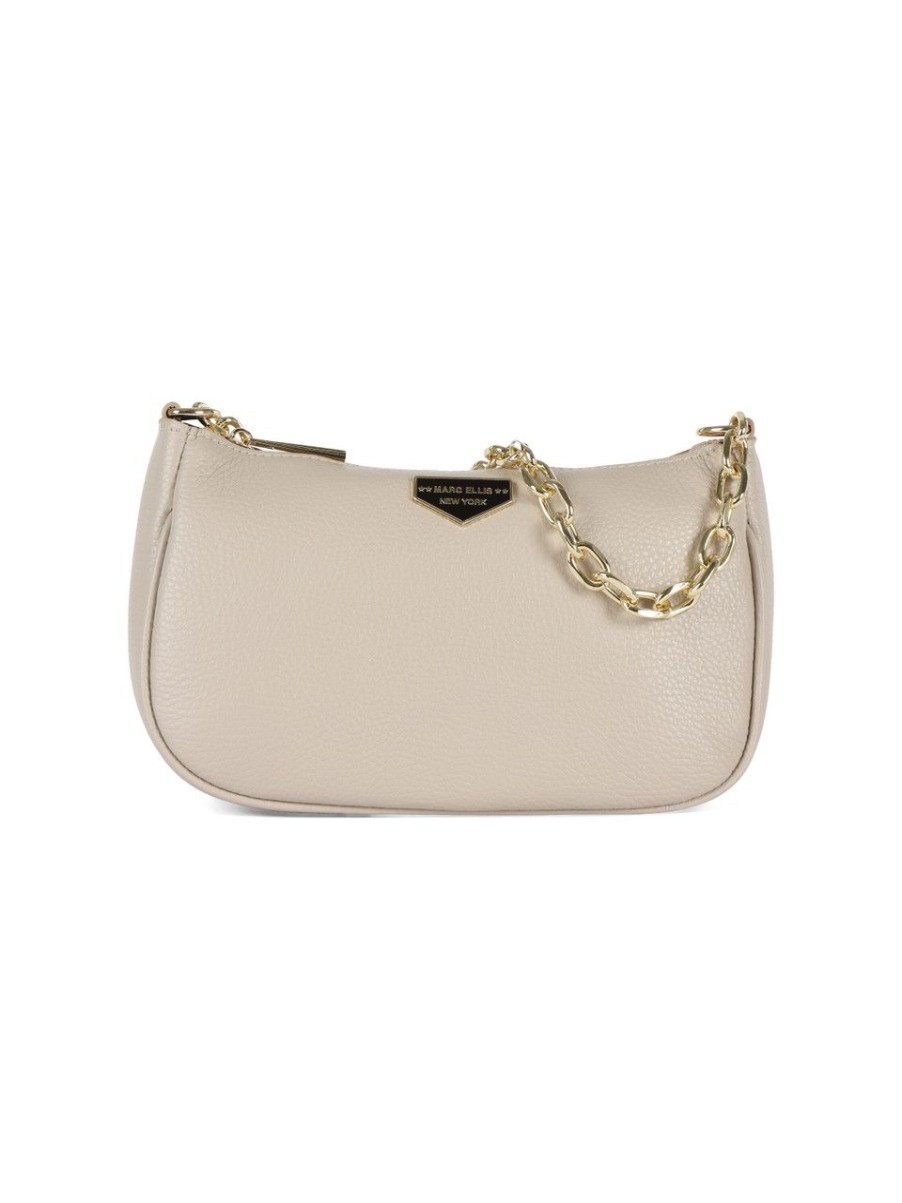 Donna MARC ELLIS | Borsa A Spalla In Pelle Martellata Lolita Do Beige