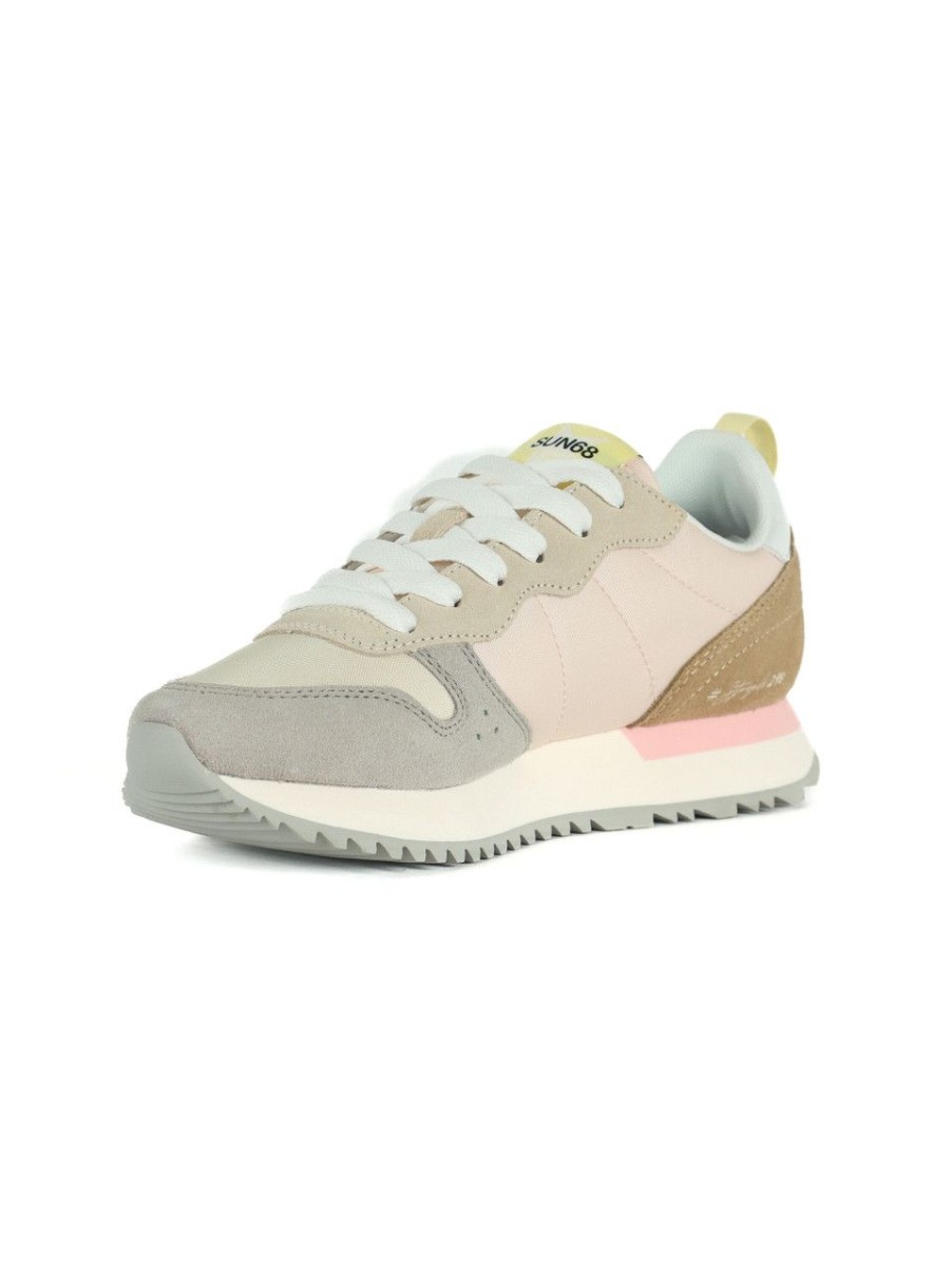 Donna SUN68 | Sneakers In Pelle E Tessuto Stargirl Multicolor Beige