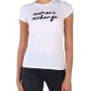 Donna ARMANI EXCHANGE | T-Shirt In Pima Cotton Con Scritta Logo Frontale Bianco