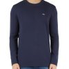 Uomo TOMMY JEANS | Maglia Girocollo In Cotone Con Ricamo Logo Blu