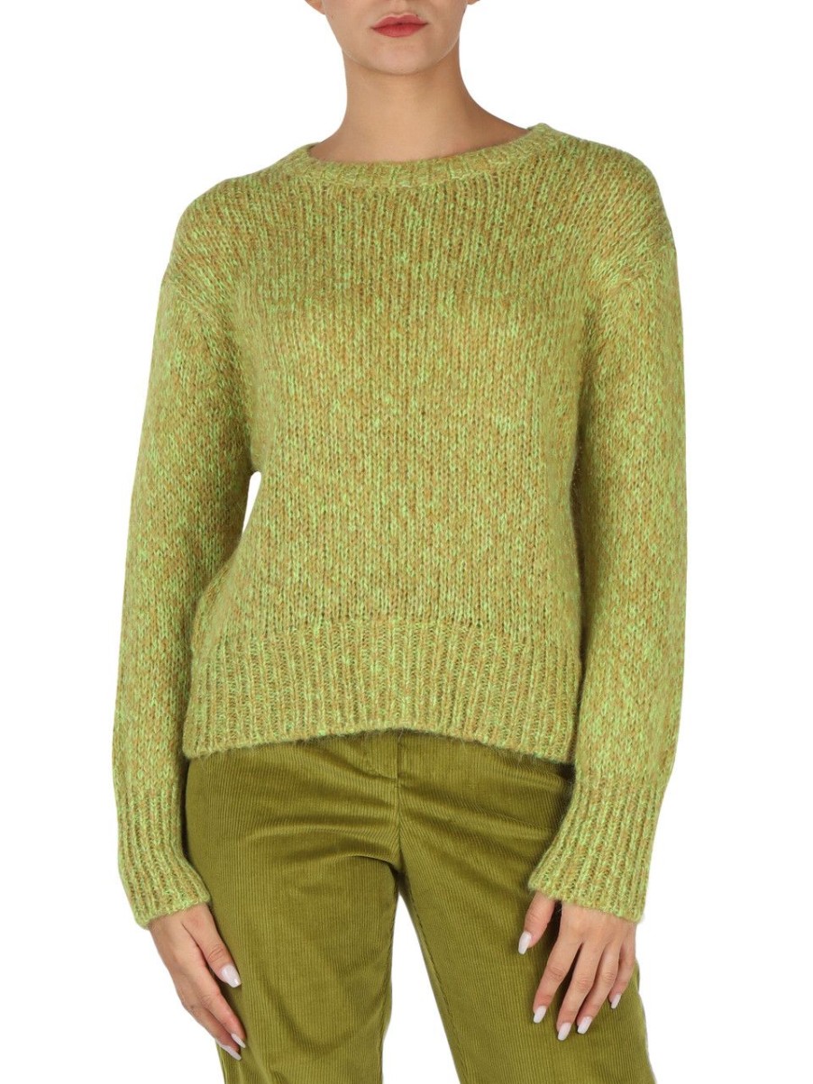 Donna PENNYBLACK | Maglia Girocollo In Misto Mohaitr Tarbes Verde