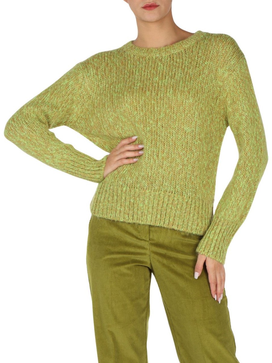 Donna PENNYBLACK | Maglia Girocollo In Misto Mohaitr Tarbes Verde