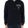 Uomo TOMMY HILFIGER | Felpa Con Zip E Cappuccio In Cotone Garzato Blu Scuro