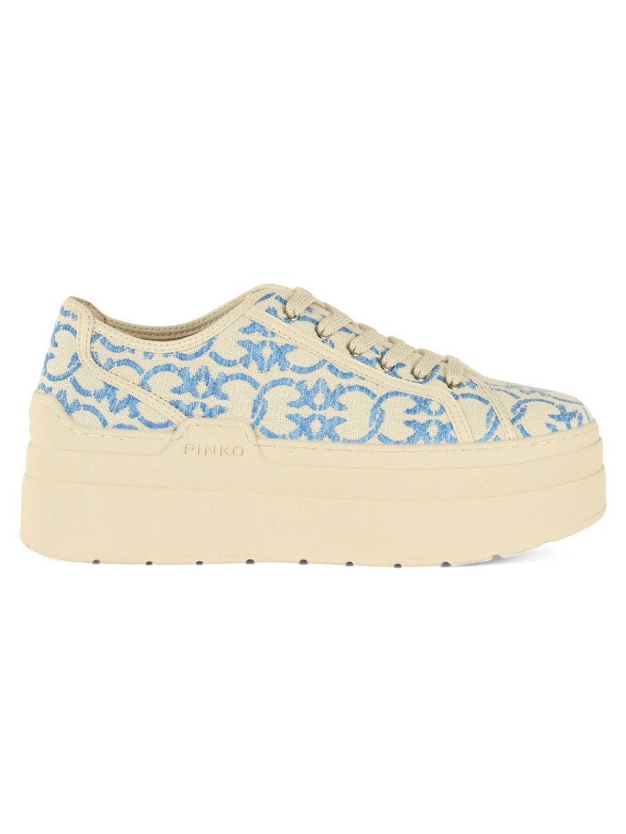 Donna PINKO | Sneakers Platform Greta 04 In Canvas Azzurro