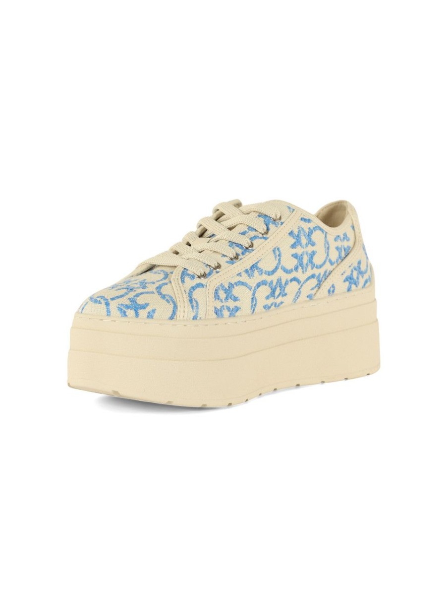 Donna PINKO | Sneakers Platform Greta 04 In Canvas Azzurro