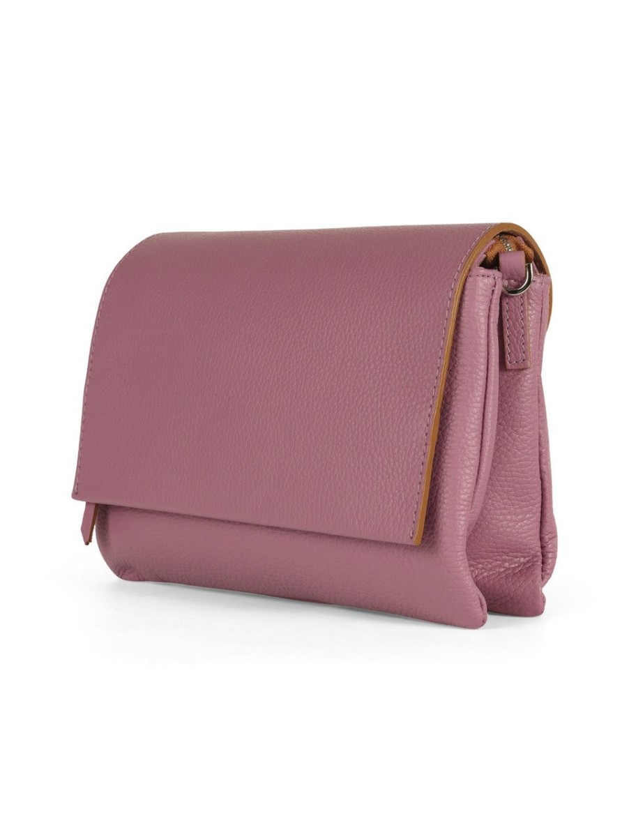 Donna GIANNI CHIARINI | Borsa A Tracolla Three In Pelle Grana Dollaro Viola Chiaro