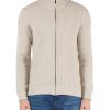 Uomo FAMA | Luxury: Cardigan In Lana Merino Ultrafine Super 120'S E Cashmere Beige