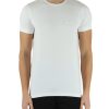 Uomo CALVIN KLEIN | T-Shirt Slim Fitin Cotone Stretch Con Patch Logo Frontale Bianco