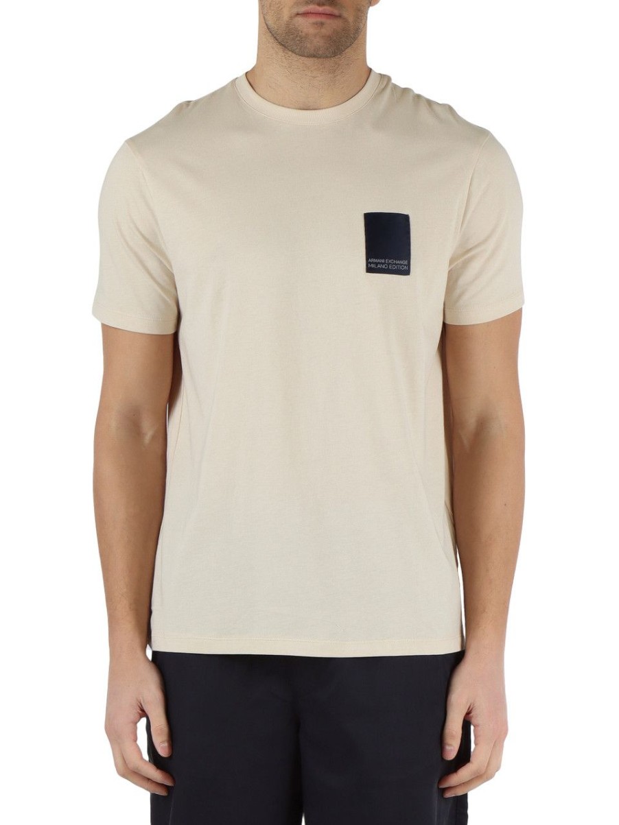 Uomo ARMANI EXCHANGE | T-Shirt Asv Regular Fit In Cotone Beige