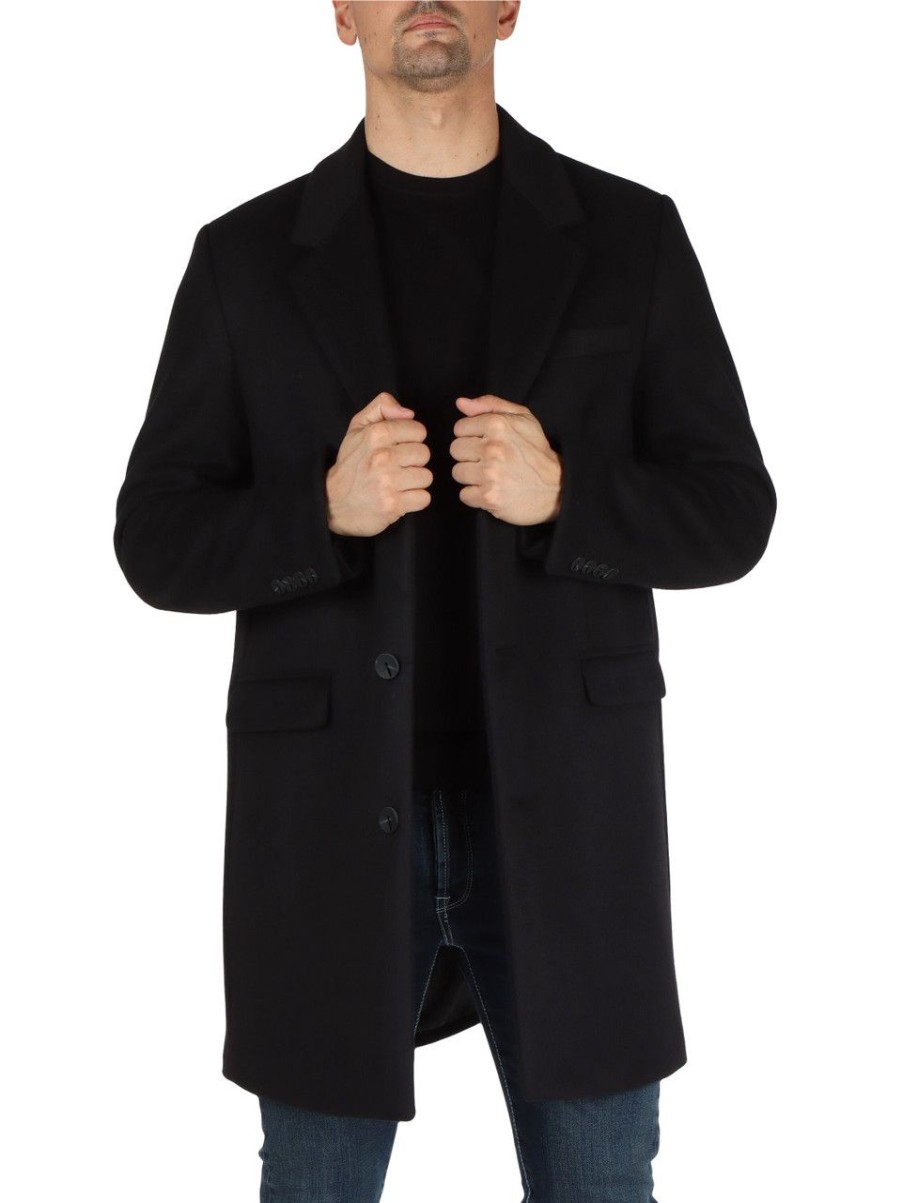 Uomo ANTONY MORATO | Cappotto In Misto Viscosa Russel Slim Fit Nero