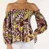 Donna NENETTE | Blusa In Viscosa Fabi Con Stampa All Over Bordeaux