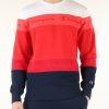 Uomo CHAMPION | Felpa Color Block In Misto Cotone Rosso