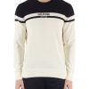 Uomo TOMMY HILFIGER | Maglia Girocollo In Cotone Con Ricamo Logo Panna