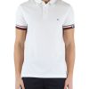 Uomo TOMMY HILFIGER | Polo Slim Fit In Misto Cotone E Viscosa Con Ricamo Logo Bianco