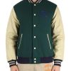 Uomo FRANKLIN & MARSHALL | Bomber In Misto Lana Con Maniche In Pelle Verde Scuro