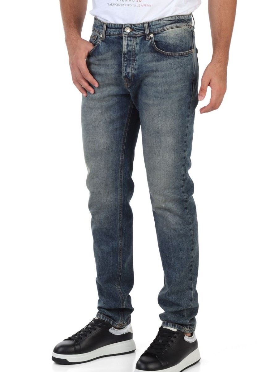 Uomo RICHMOND | Pantalone Jeans Cinque Tasche Sid Regular Fit Nero