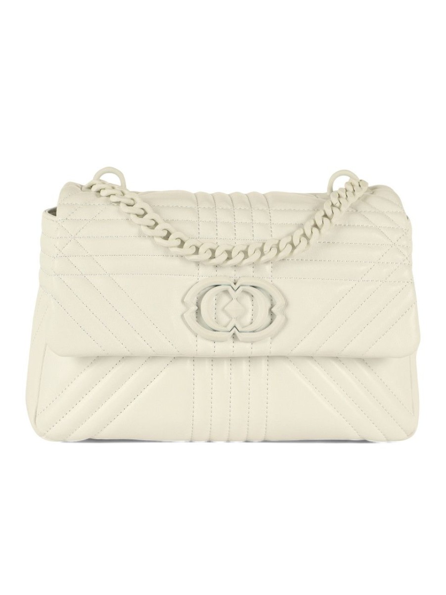 Donna LA CARRIE | Borsa A Mano In Pelle Grate Stephy Medium Bianco