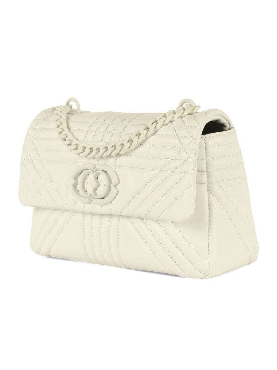 Donna LA CARRIE | Borsa A Mano In Pelle Grate Stephy Medium Bianco