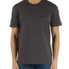 Uomo CALVIN KLEIN JEANS | T-Shirt In Cotone Con Scritta Logo A Rilievo Grigio Scuro