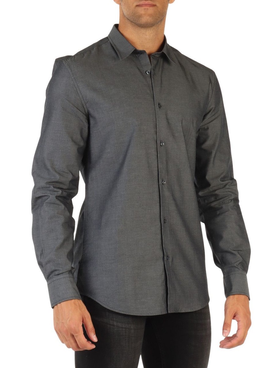 Uomo ANTONY MORATO | Camicia In Cotone Napoli Slim Fit Grigio