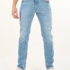 Uomo VERSACE JEANS COUTURE | Pantalone Jeans Cinque Tasche Con Ricamo Logo Posteriore Blu Chiaro