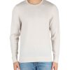 Uomo CALVIN KLEIN | Maglia Girocollo In Lana Con Ricamo Logo Beige