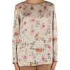 Donna ELENA MIRÒ | Blusa In Satin Con Motivo Decorativo All Over Beige