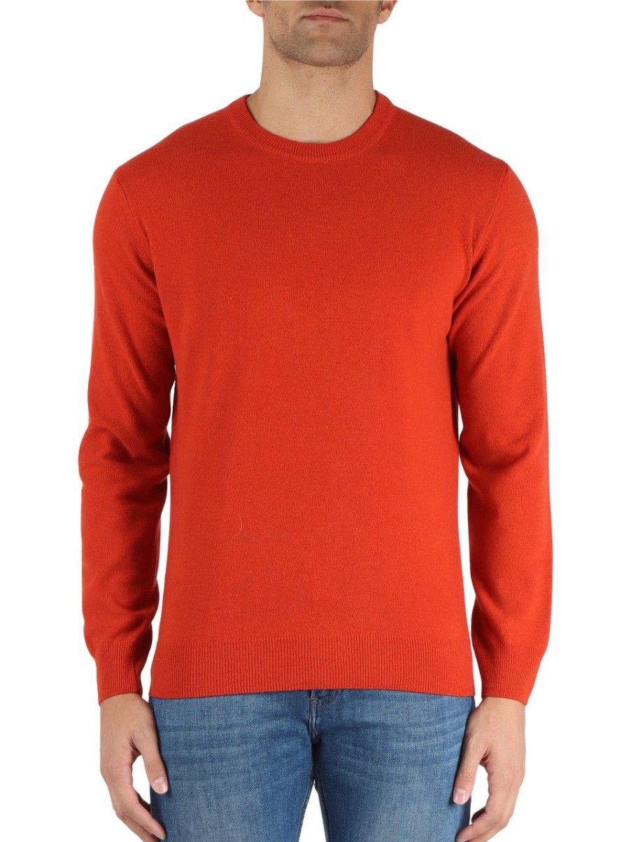 Uomo REFABRICS | Maglia Girocollo In Cashmere Arancione