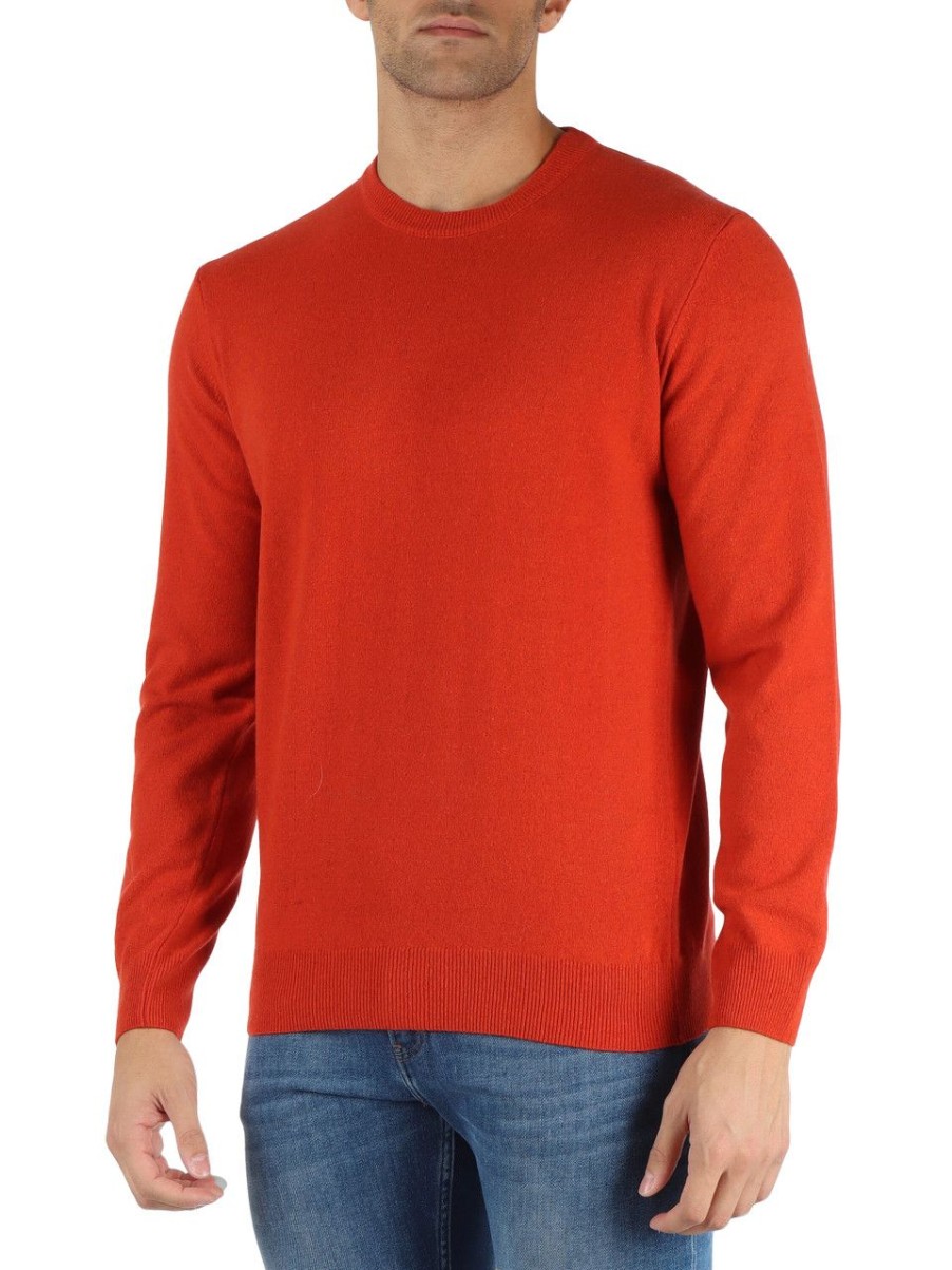 Uomo REFABRICS | Maglia Girocollo In Cashmere Arancione