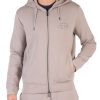 Uomo EMPORIO ARMANI | Felpa Con Zip E Cappuccio In Misto Cotone Tortora