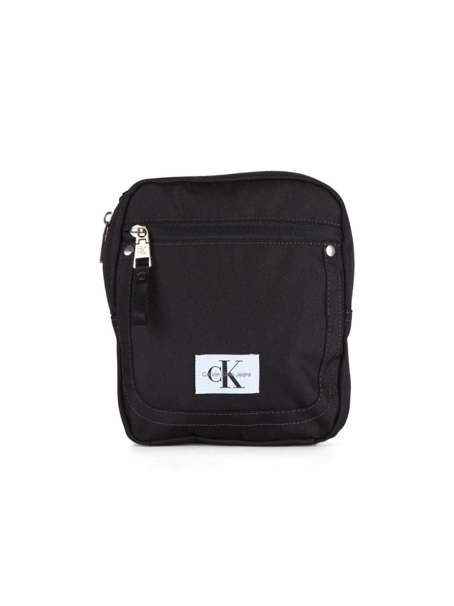 Uomo CALVIN KLEIN JEANS | Borsa A Tracolla In Canvas Con Patch Logo Nero