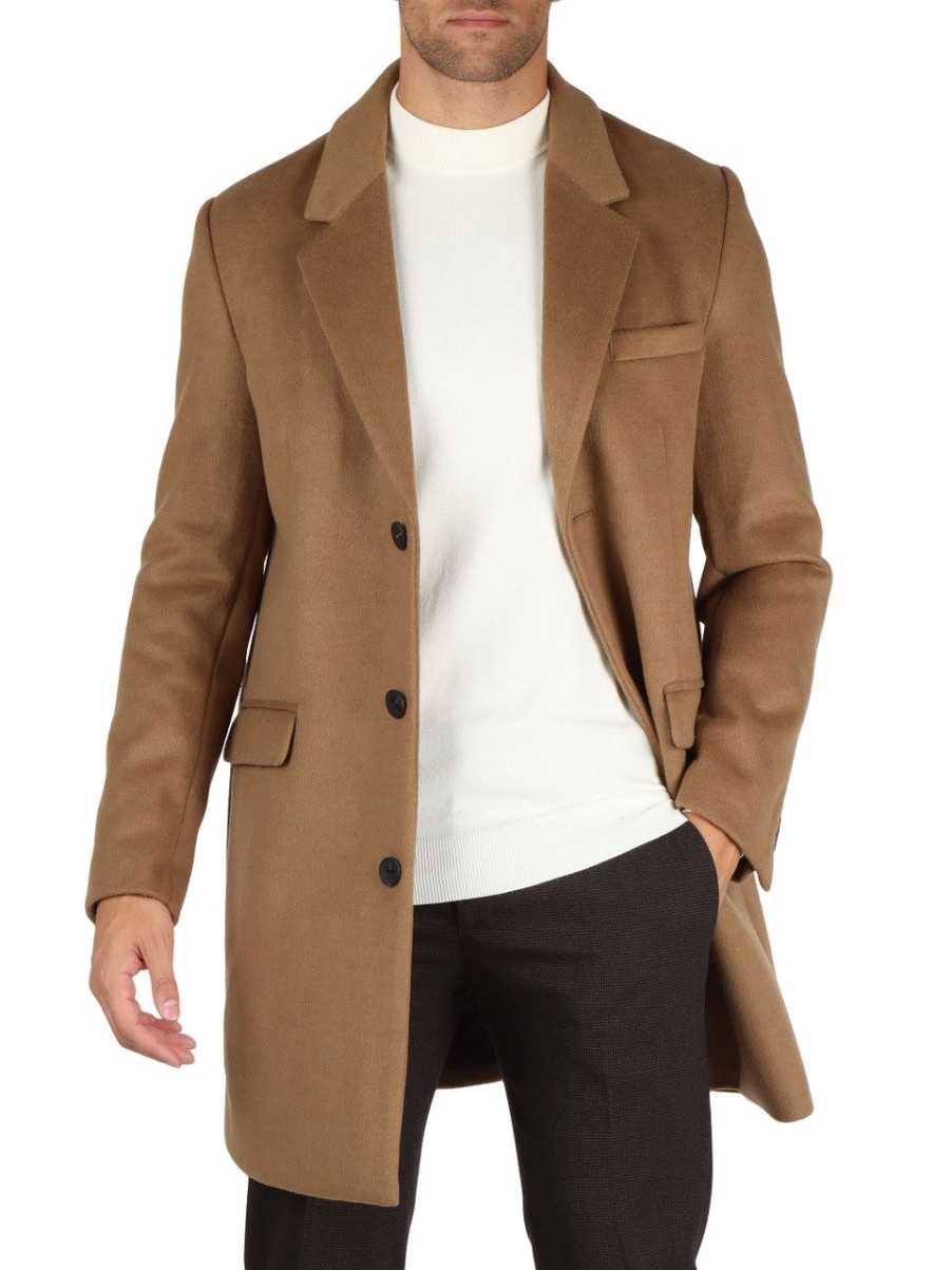 Uomo ANTONY MORATO | Cappotto In Misto Viscosa Russel Slim Fit Beige