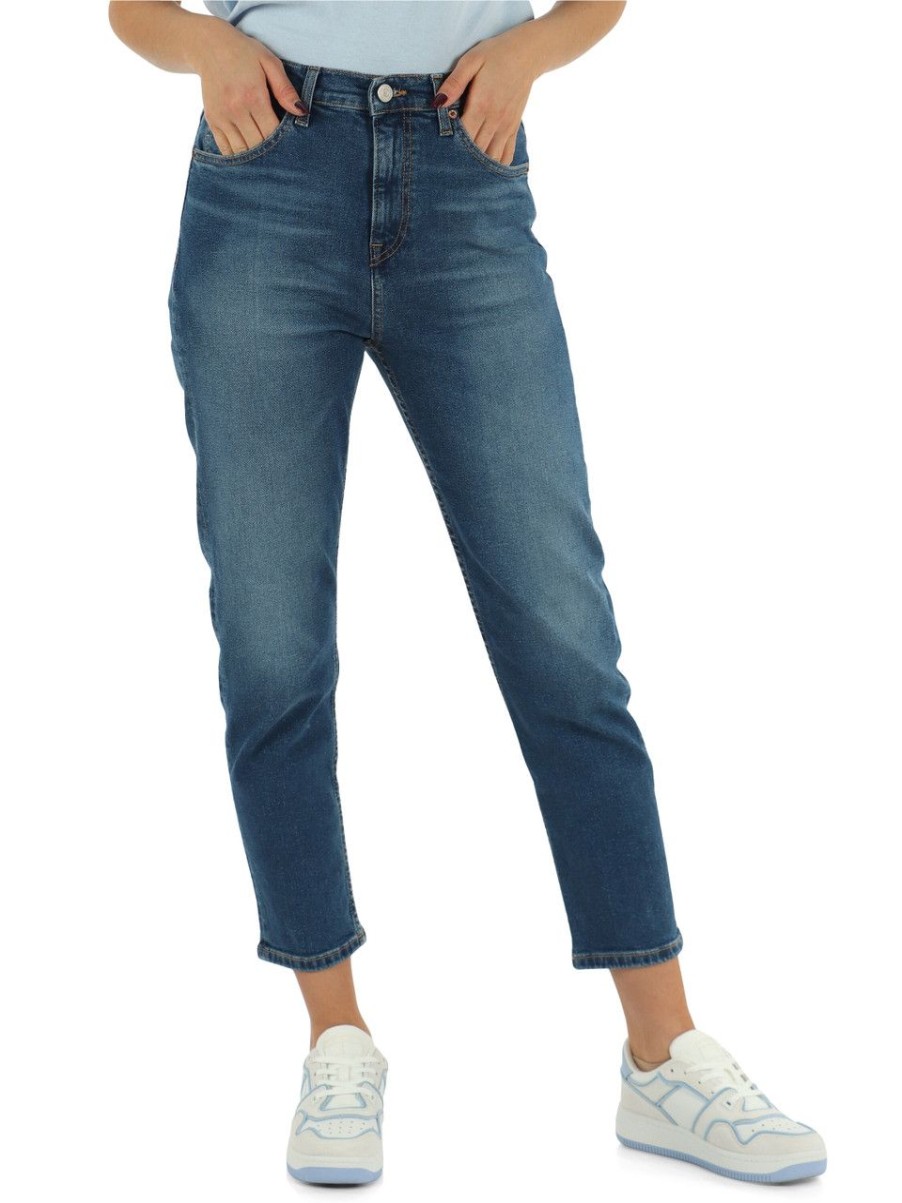 Donna TOMMY JEANS | Pantalone Jeans Cinque Tasche Izzie High Slim Ankle Blu