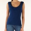 Donna MARCIANO GUESS | Top In Tessuto Stretch Con Catena Decorativa Blu